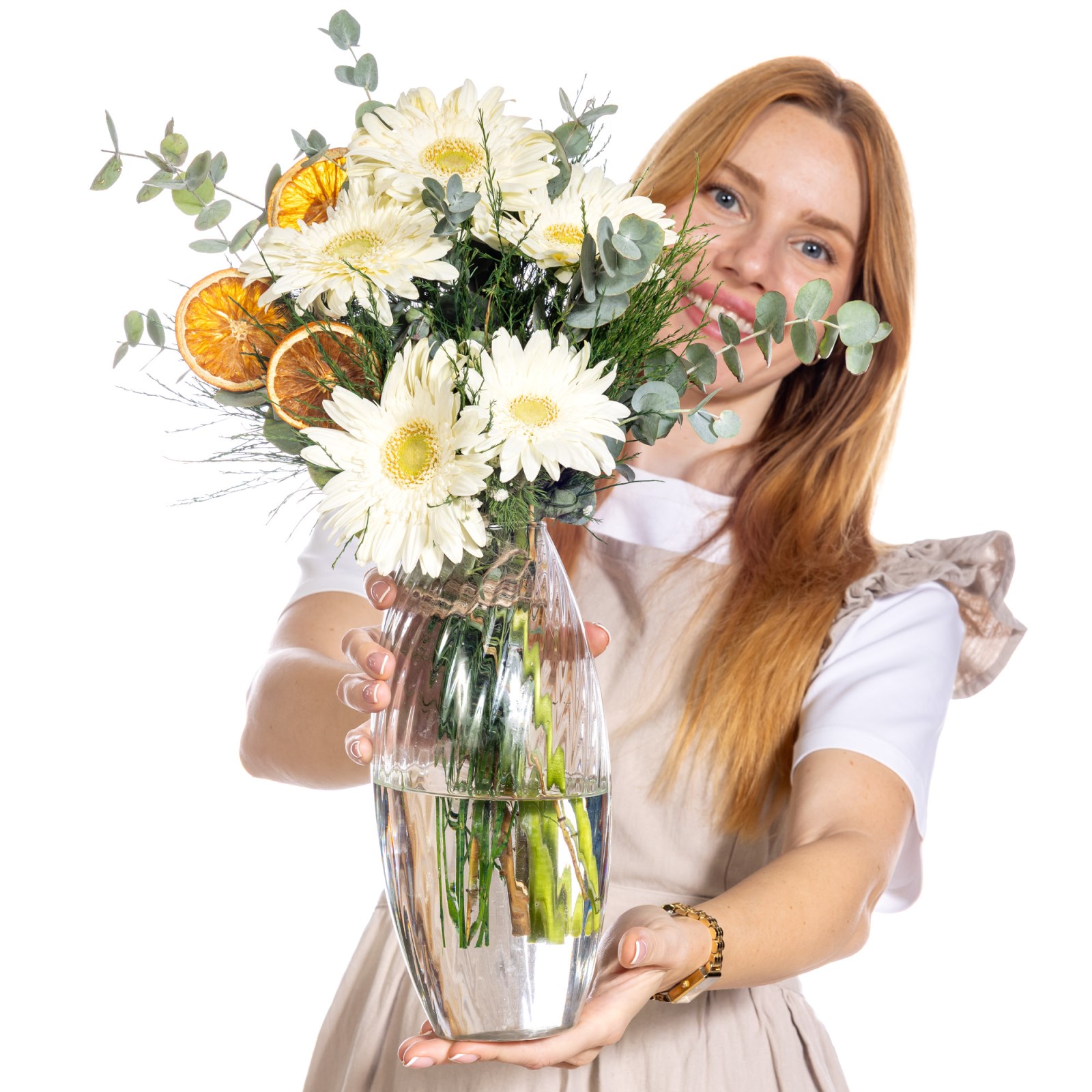 Citrus Melody Beyaz Gerberalar