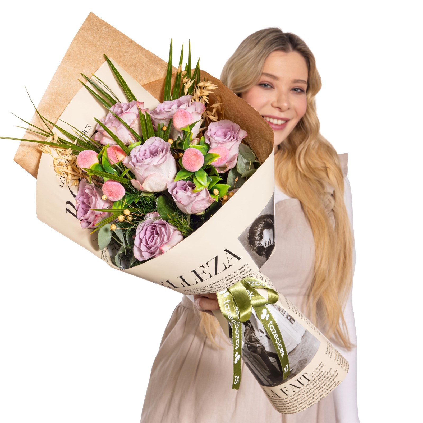 Peach Mood Lila Gül Buketi